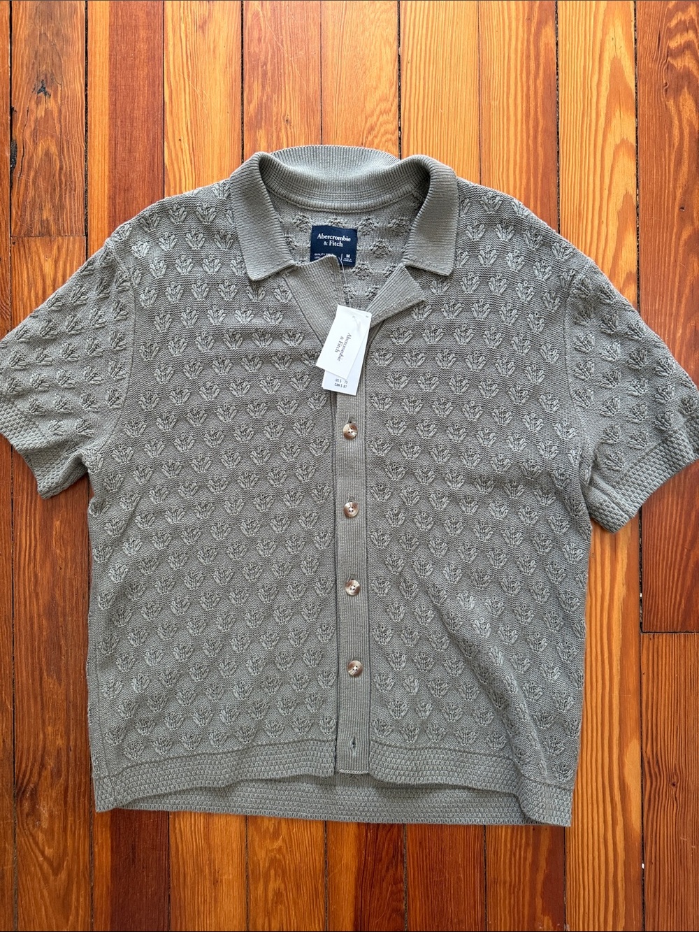 Abercrombie & Fitch Men's Short-Sleeve Knit Button-Front Shirt